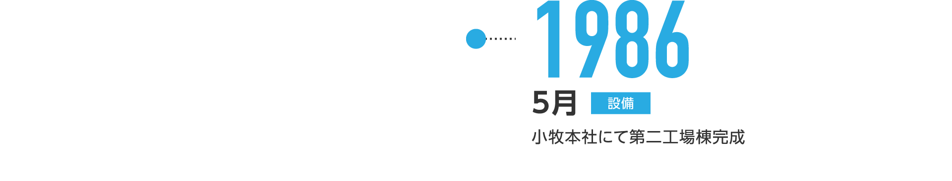 1986年5月-小牧本社にて第二工場棟完成