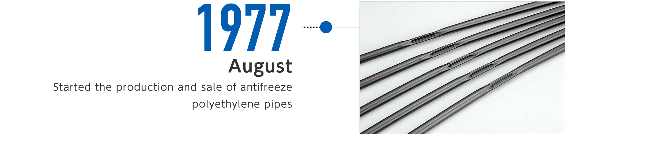 1977年8月-凍結故障防止用PEパイプの製造・販売を開始