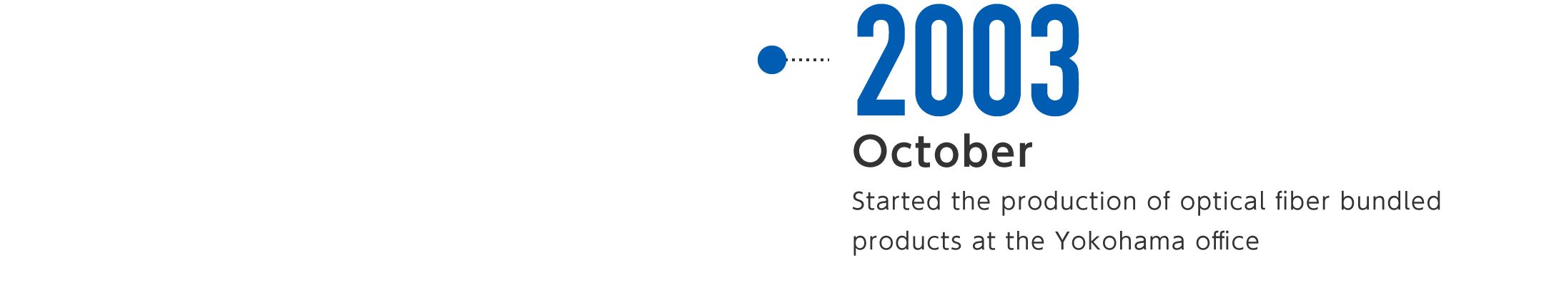 2003年10月-横浜事業所にてバンドル光ファイバ製品の製造を開始
