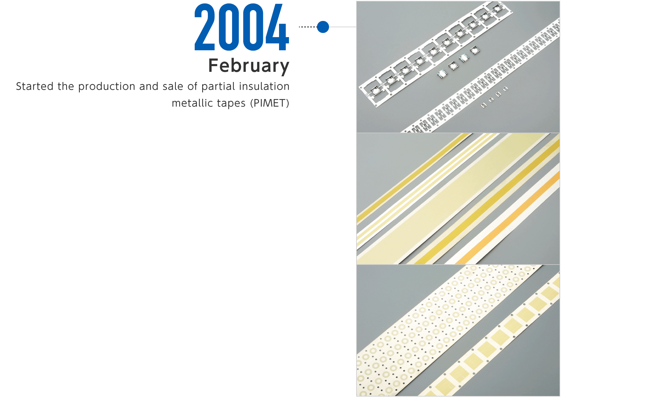 2004年2月-部分絶縁金属テープ(PIMET)の製造・販売を開始