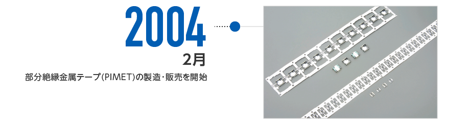 2004年2月-部分絶縁金属テープ(PIMET)の製造・販売を開始